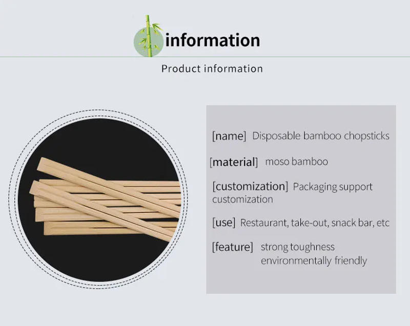 Description Picture 5 of item100Pairs Disposable Bamboo Chopsticks Chinese Restaurant Chop Sticks Noodle Hot Pot Sushi Chopsticks 21cm