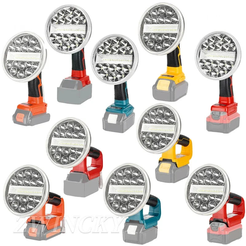 Description Picture 2 of itemWork Light Cordless Led Light For Dewalt Makita Milwaukee Bosch Black&Decker Craftsman Ryobi 20V 18V Battery Floodlight USB Port