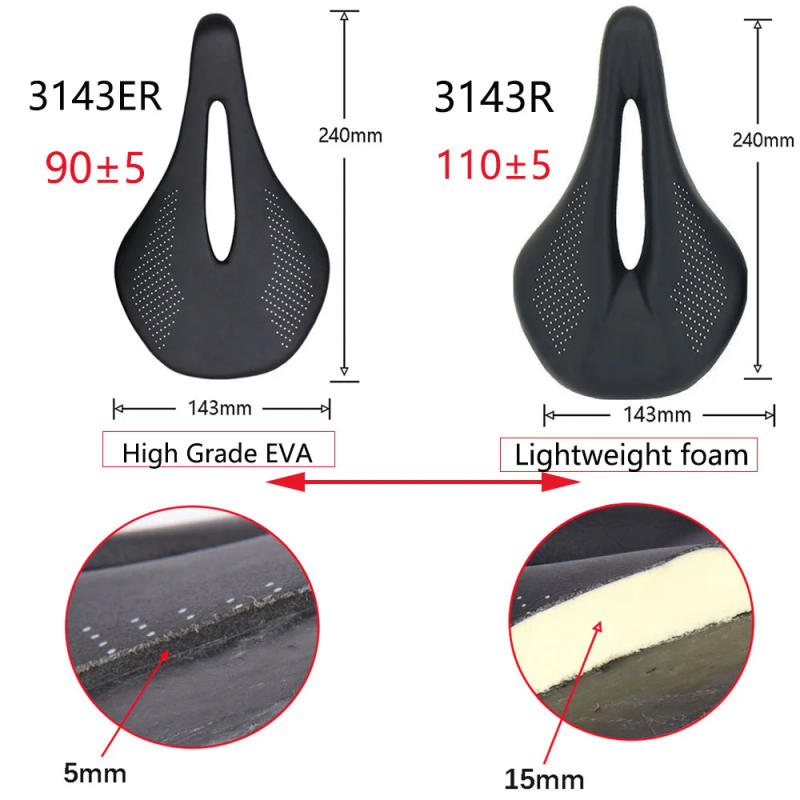 Description Picture 4 of itemNew 89g EVA Carbon Bike Saddle Comfortable Ultra-Light Saddle MTB Saddle 7x7mm Racing Bicycle Bicycle installation 240*143MM