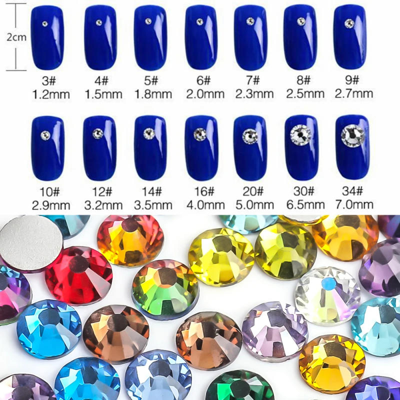 Description Picture 3 of itemGlitter Crystal стразы Non Hotfix Rhinestones DIY Glass Rhinestone Flatback Diamond Nails Crystals Strass For Nail Charms Dress