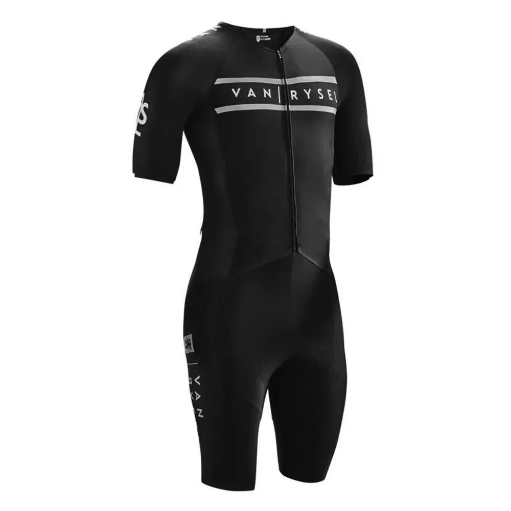 Description Picture 6 of itemVan/rysel Road Racing Suit Racer White Triathlon Summer Tights One-piece Pants Cycling Suit Breathable Outdoor Sports Clothes