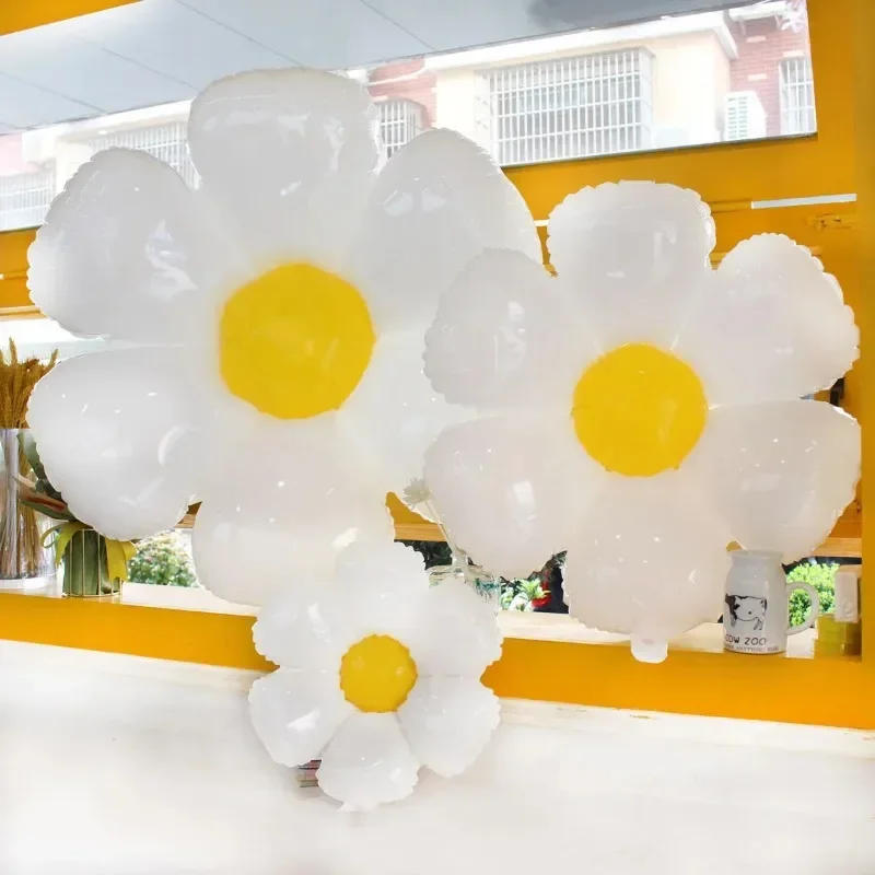 Description Picture 3 of item10/5/3/1pcs White Daisy Sunflower Foil Balloons Baby Shower Kids Birthday Party Wedding Decor Balloon Helium Air Globos Supplies