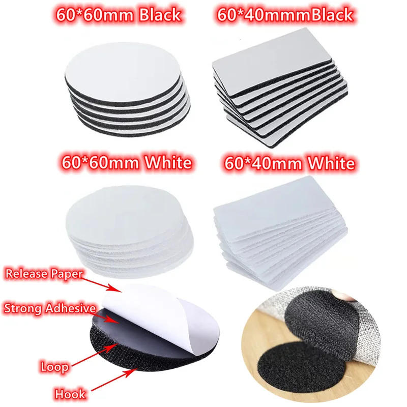 Description Picture 2 of item60mm 60*40mm Strong Self Adhesive Fastener Dot Stickers Adhesive Tape for Bed Sheet Sofa Mat Carpet Anti Slip Mat Hook Loop Tape