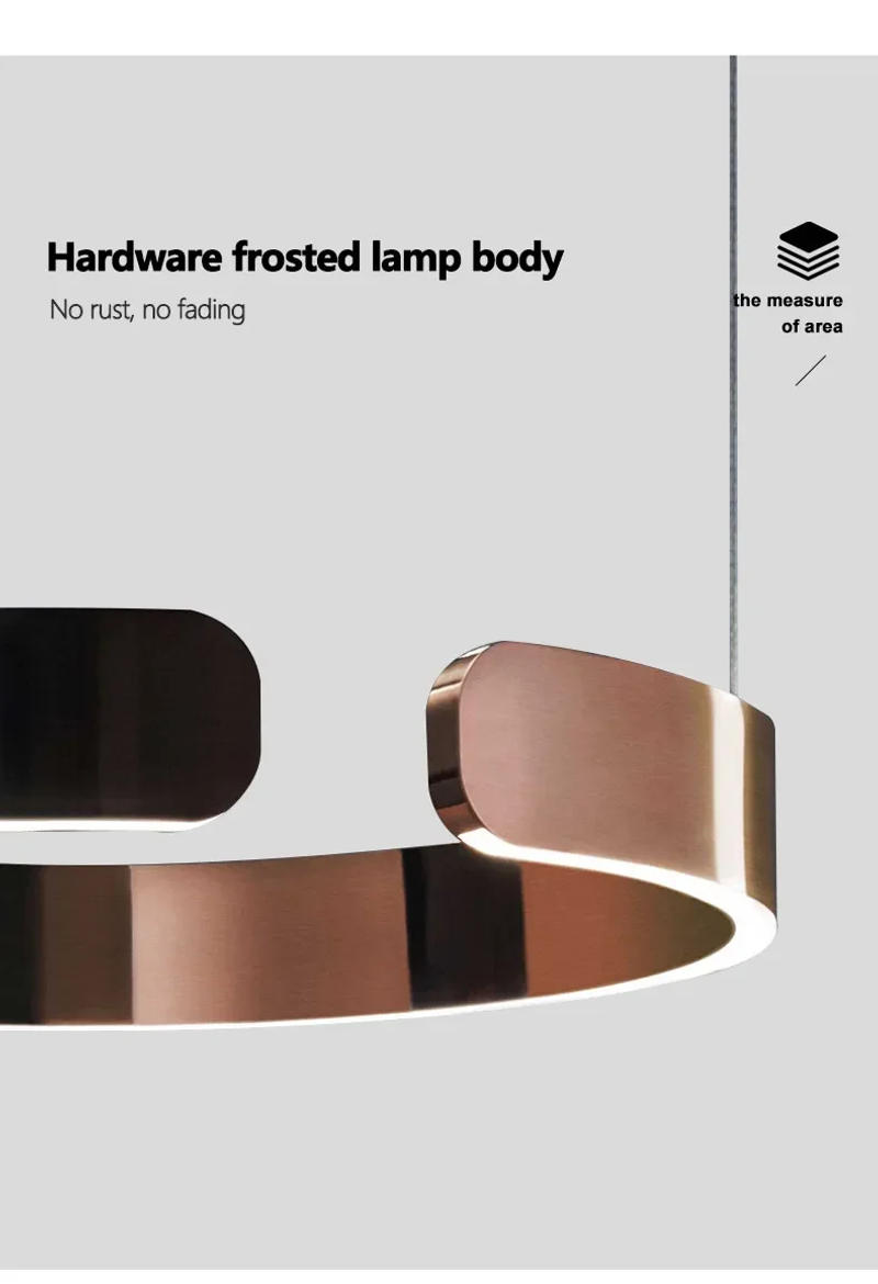 Description Picture 4 of itemModern Ceiling Chandelier Chandeliers For Dining Room LED Bedroom Ring Light Nordic Home Decor Round Ring Lamp Pendant Light