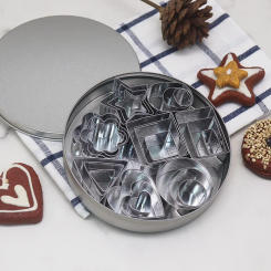 Stainless Steel Sugar Biscuit Press Stamp Embosser Cookie Cutter DIY Fondant Cake Mold Pastry Decor Baking Accesories