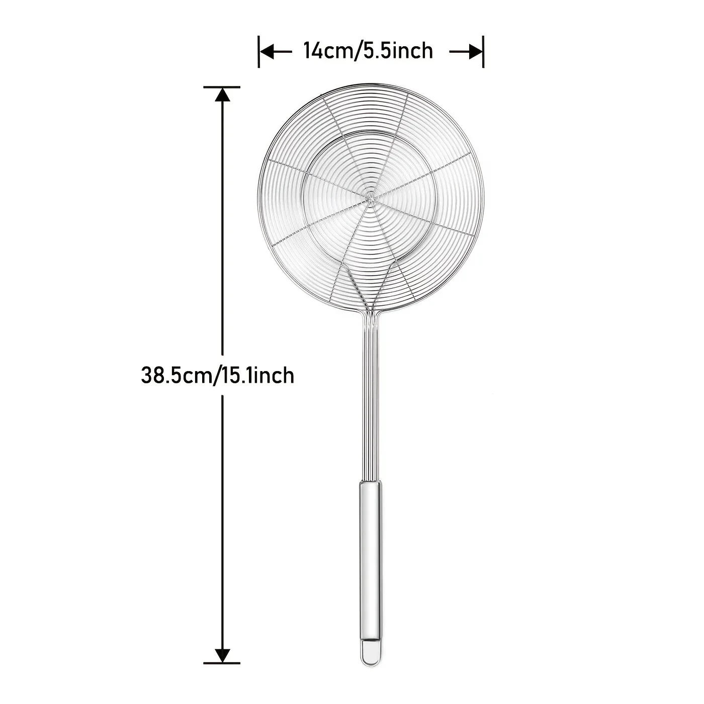 Description Picture 2 of itemSolid Stainless Steel Spider Strainer Skimmer Ladle for Cooking and Frying Kitchen Utensils Wire Strainer Pasta Strainer Spoon