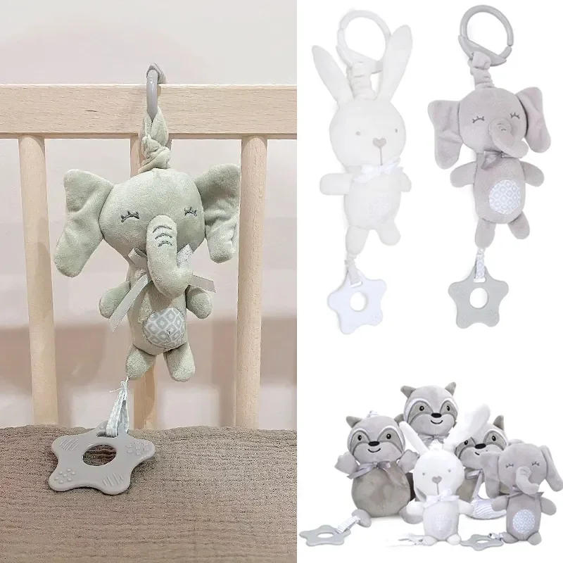 Description Picture 2 of itemInfant Toddler Rattles Toys for Baby Stroller Crib Soft Bear Bunny Style Pram Hanging Toys Plush Appease Doll Bed Accessories