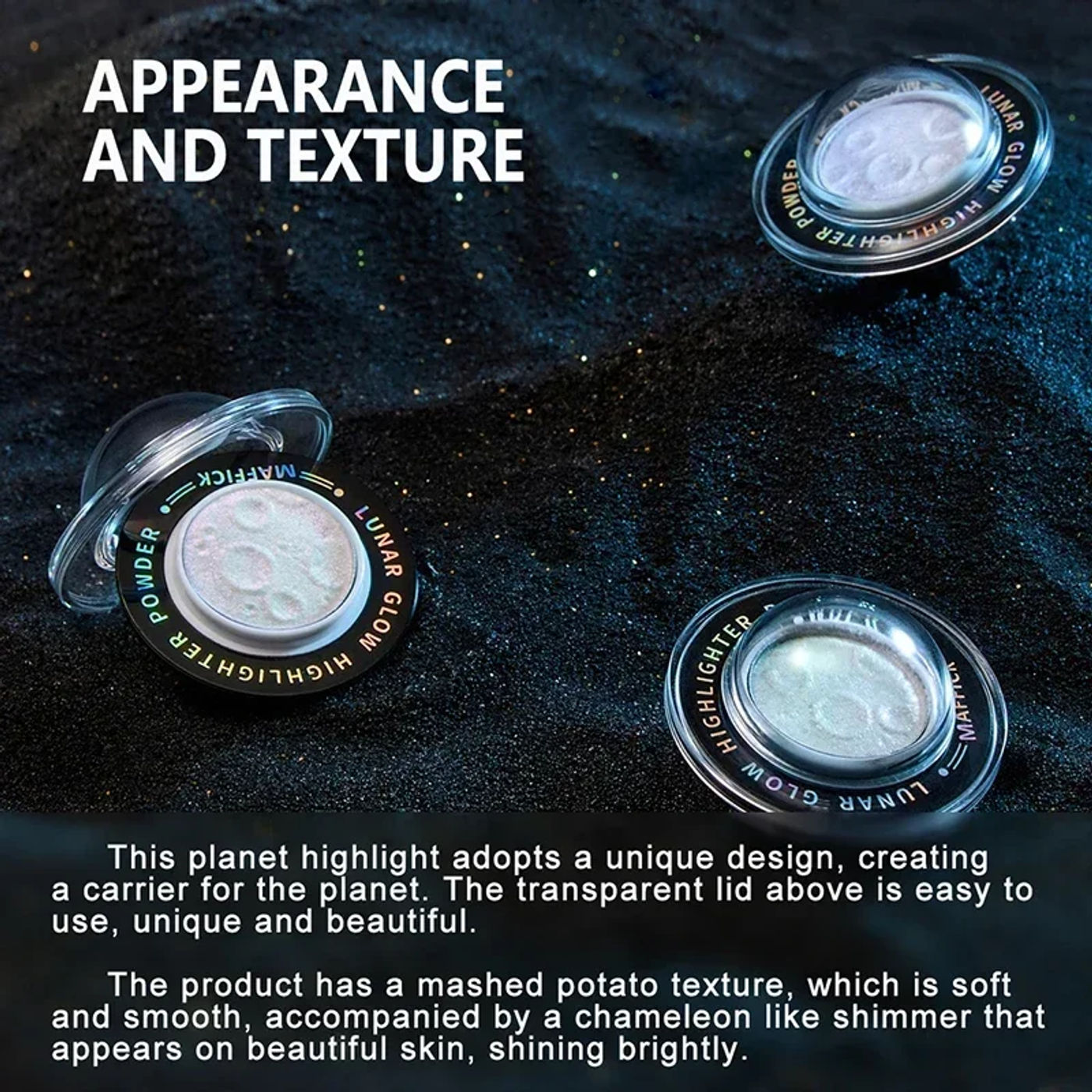 Description Picture 4 of itemPlanet Highlighter Powder Brighten Polarization Fairy Powder Shimmer Water Light Contour Face Body Illuminator Makeup Cosmetics