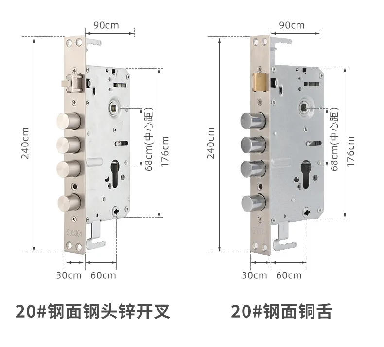 Description Picture 5 of item6068 Stainless Steel Lock Body Fingerprint Intelligent Lock Body Dual Fast Dual Active Anti Jamming King Lock Body