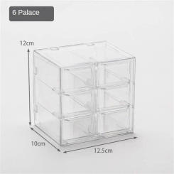 Desktop 6/9/12 Grid Storage Boxes Organizer Transparent Small Drawer Partitioned Student Desk Wall-mounted Sundries Storage Box