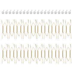 20 Pieces 6 Inch Invisible Plate Hangers Wall Plate Hangers Brass Wire Plate Holders with 20 Pieces Wall Hooks