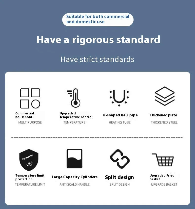 Description Picture 3 of itemCommercial Electric Deep Fryer w/Dual Tanks 12L 3000W  Stainless Steel Countertop Fryer for Fried Chicken French Fries