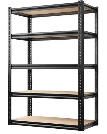 Description Picture 3 of item78" H Garage Shelving, 55" W Storage Shelves 3000LBS Heavy Duty Shelving 5 Tier Adjustable Metal Shelving Unit for Storage Rack