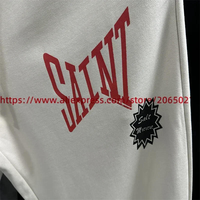 Description Picture 6 of itemHeavy Fabric Saint Michael Sweatpants Men Women Couple Angel Print Jogger Drawstring Trousers  Pants Soft fabric