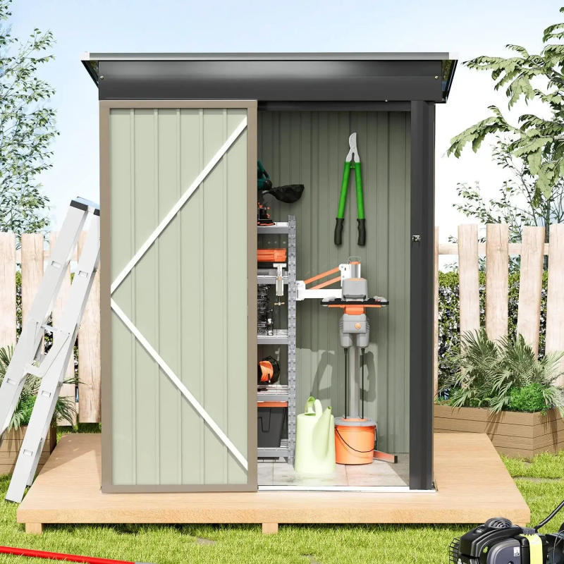 Description Picture 3 of itemMetal Outdoor Storage Shed 5FT x 3FT, Steel Utility Tool Shed Storage House with Door & Lock, for Backyard Garden Patio Lawn