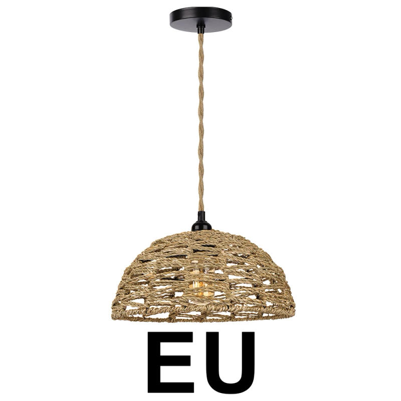 Description Picture 4 of itemHemp Rope Lamp Shade Pendant Light Shade Pastoral Style Woven Hanging Lamp Shade Pendant Light Cover for Living Room Farmhouse