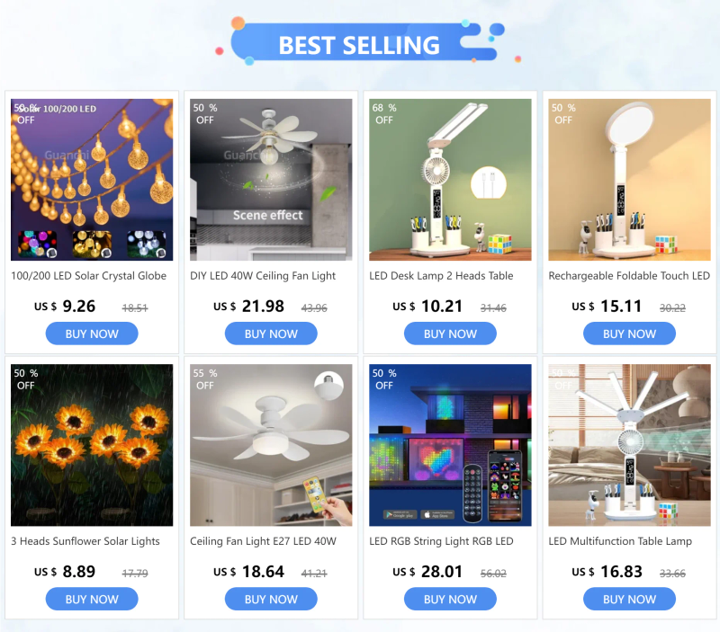 Description Picture 2 of itemSocket Fan Light LED E27 Ceiling Fan with Led Light Dimmable Small Ceiling Fan Garage Bathroom study Bedroom Kitchen Use Fans