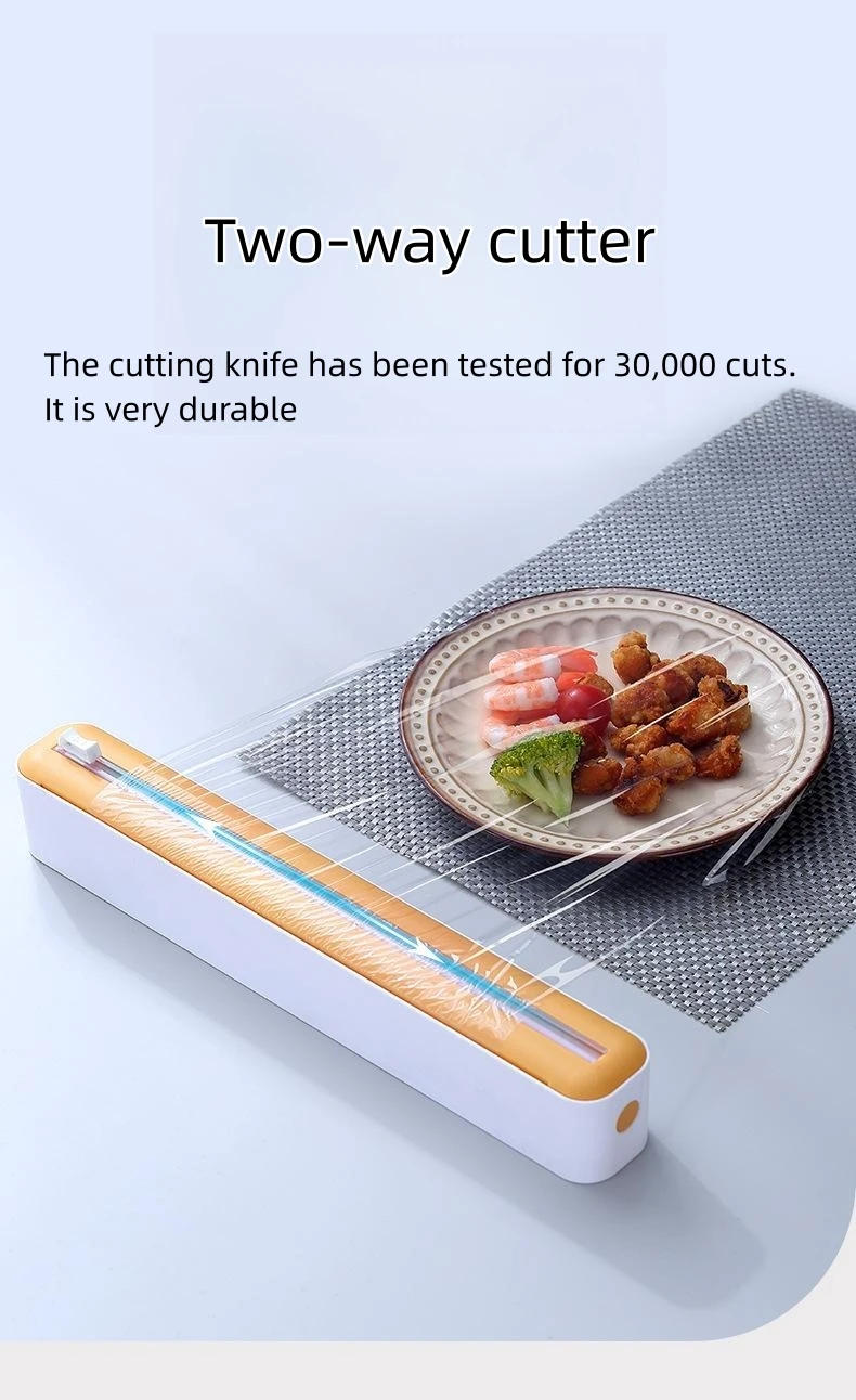 Description Picture 3 of itemFood Plastic Cling Wrap Dispensers Foil Holder With Cutter Kitchen Storage Accessories Utensils Aluminum Foil and Film Dispenser