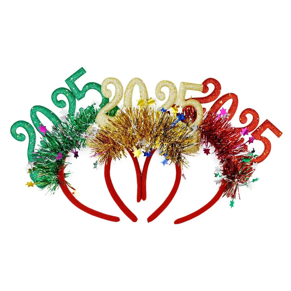 Description Picture 3 of itemNew Year 2025 New Year's Eve Headband Shining Colorful Headwear Happy New Year 2025 Carnival Merry Christmas Party Decor