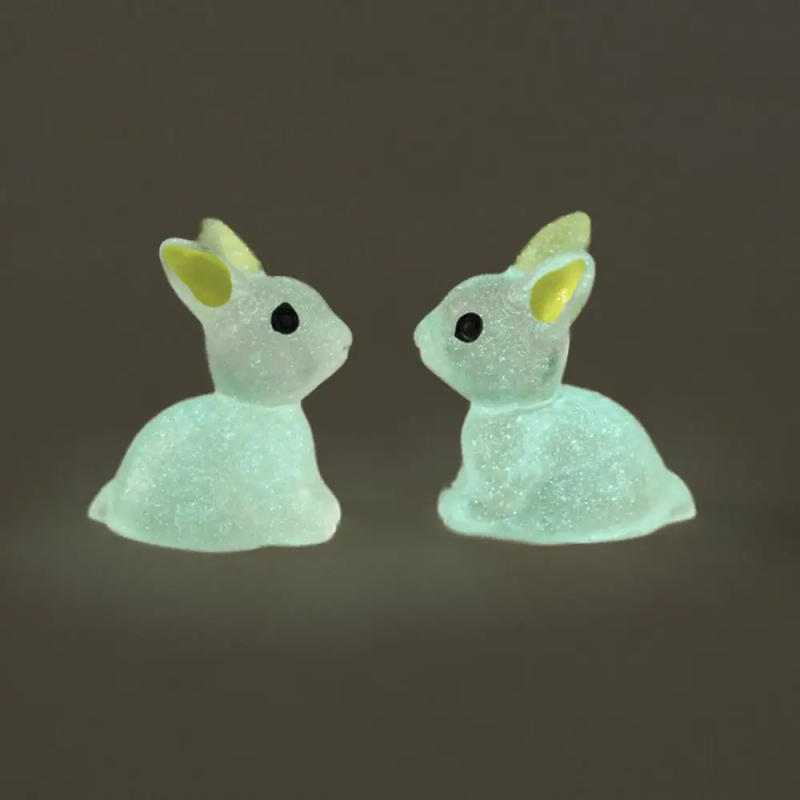 Description Picture 3 of item1PC DIY Cute Luminous Bunnies Microlandscape Gardening New Mini Rabbit Ornaments Home Decor Fairy Miniature Figurines