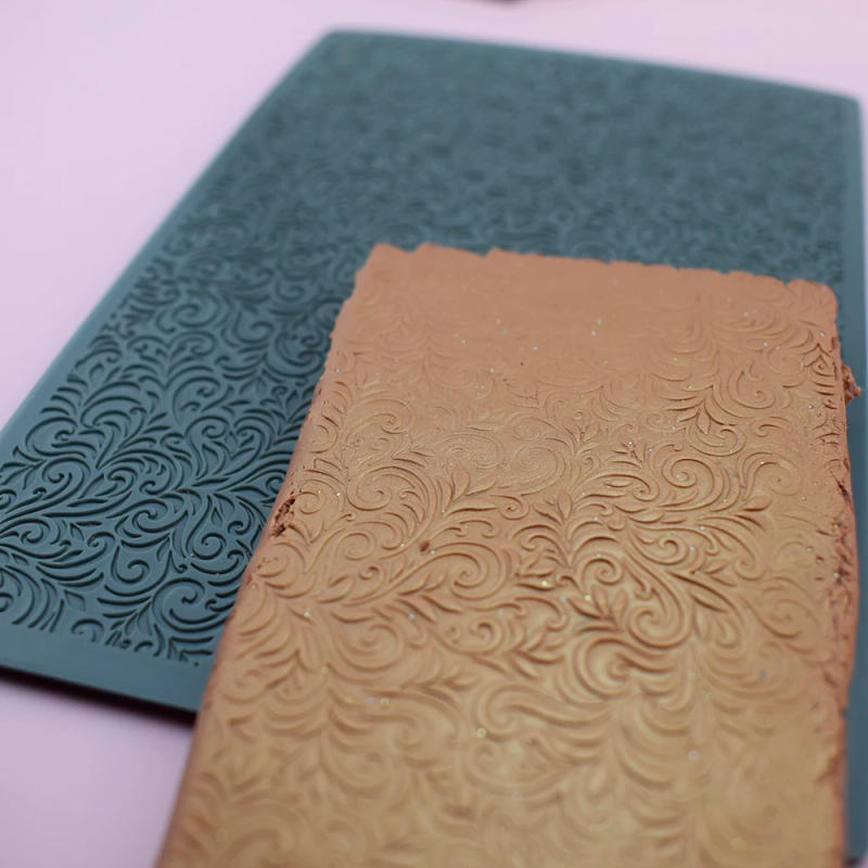 Description Picture 4 of item4pcs Polymer Clay Texture Emboss Mat Mandala Flower Vine Pattern Pottery Polymer Clay Cutter Jewelry Impression Tool Art Hobby