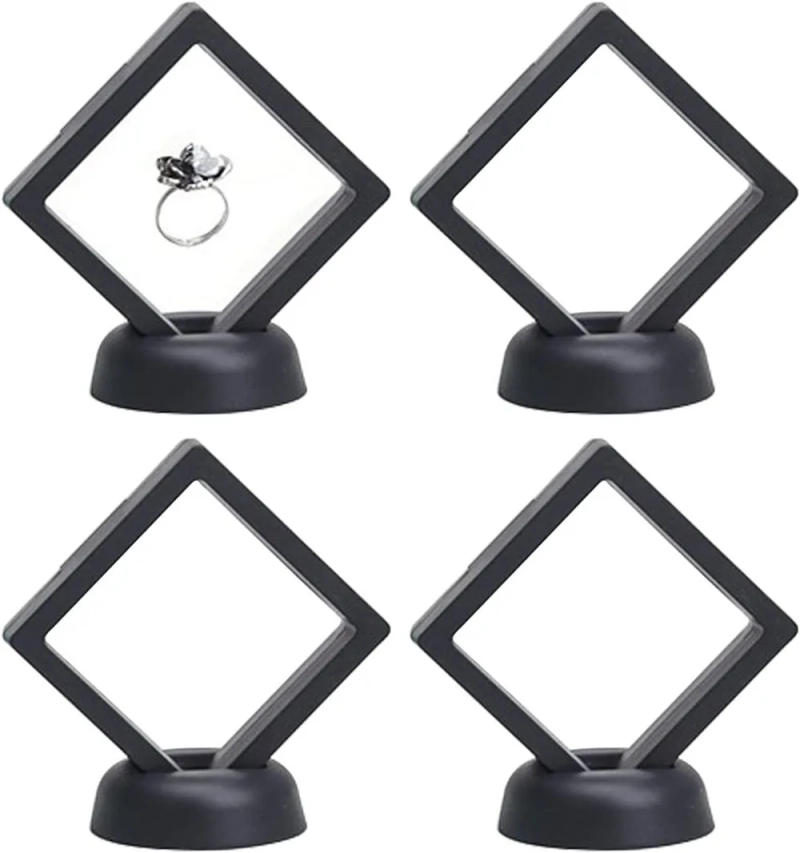 Description Picture 4 of item10pcs Display Box 3D Floating Frame Jewelry Display Stand Shadow Gift Box Ring Pendant Holder Jewellery Stone Presentation Case