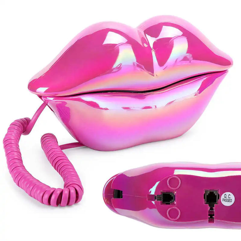 Description Picture 4 of itemLip Telephone Electroplating Fashionable Lip Telephone Flocking Retro Sexy Home Phone Decoration Gift