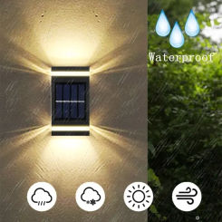 LED Solar Powered Wall Lamp Solar LED Light Outdoor Waterproof UP And Down Illuminate Fence Lights Sunlight Solar Garden Lamp