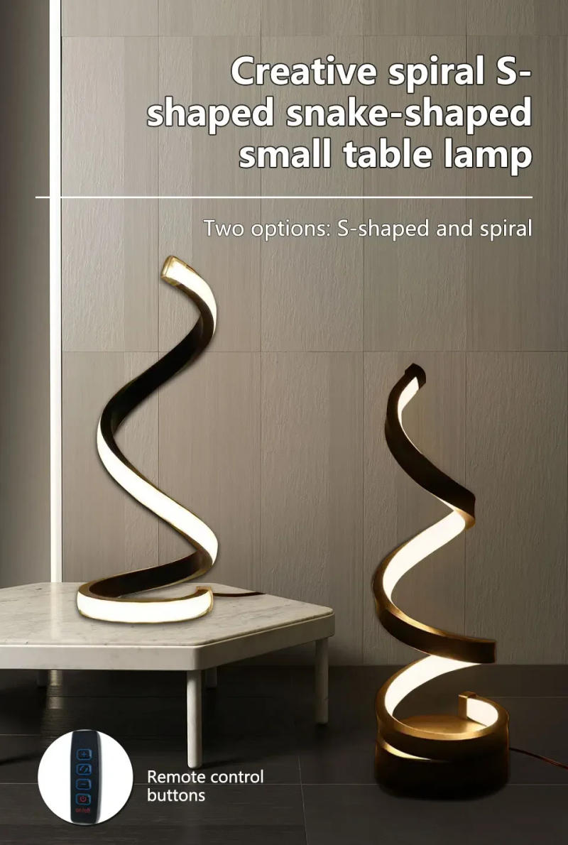 Description Picture 2 of item5V USB Spiral LED Night Light 3 Colors Dimmable Table Lamp Office Living Room Bedroom Nightstand Bedside Lamp Home Decor