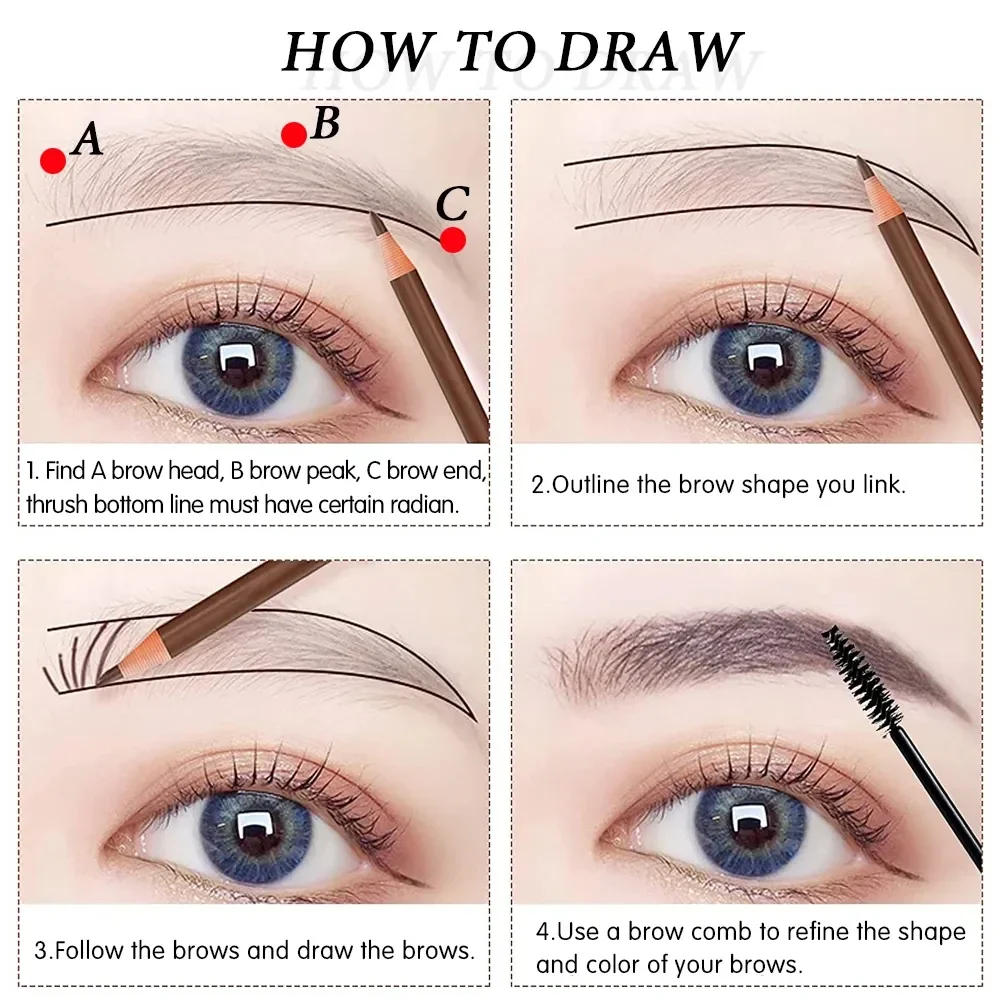 Description Picture 5 of item5pcs Professional Microblading Pencil Permanent Eyebrow Pencil Tattoo Waterproof Art Tint Makeup Eye Brow Pen Enhancers Cosmetic