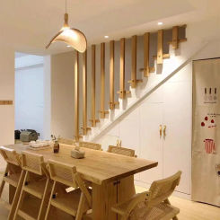 Wooden color Penthouse Column Solid Pine Wood Guardrail Corridor Safety Handrails Stairs Iron Brackets Include For Bar,Hotel