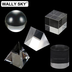 Prism Optical Glass Cylinder Cube Pyramid Ball Triangular Prism Scientific Experimental Instruments Decorative   Pre