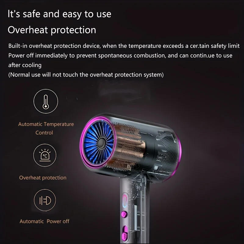 Description Picture 6 of itemProfessional 6-speed wind temperature powerful fast hair dryer, hot and cold air constant temperature hair care hair dryer