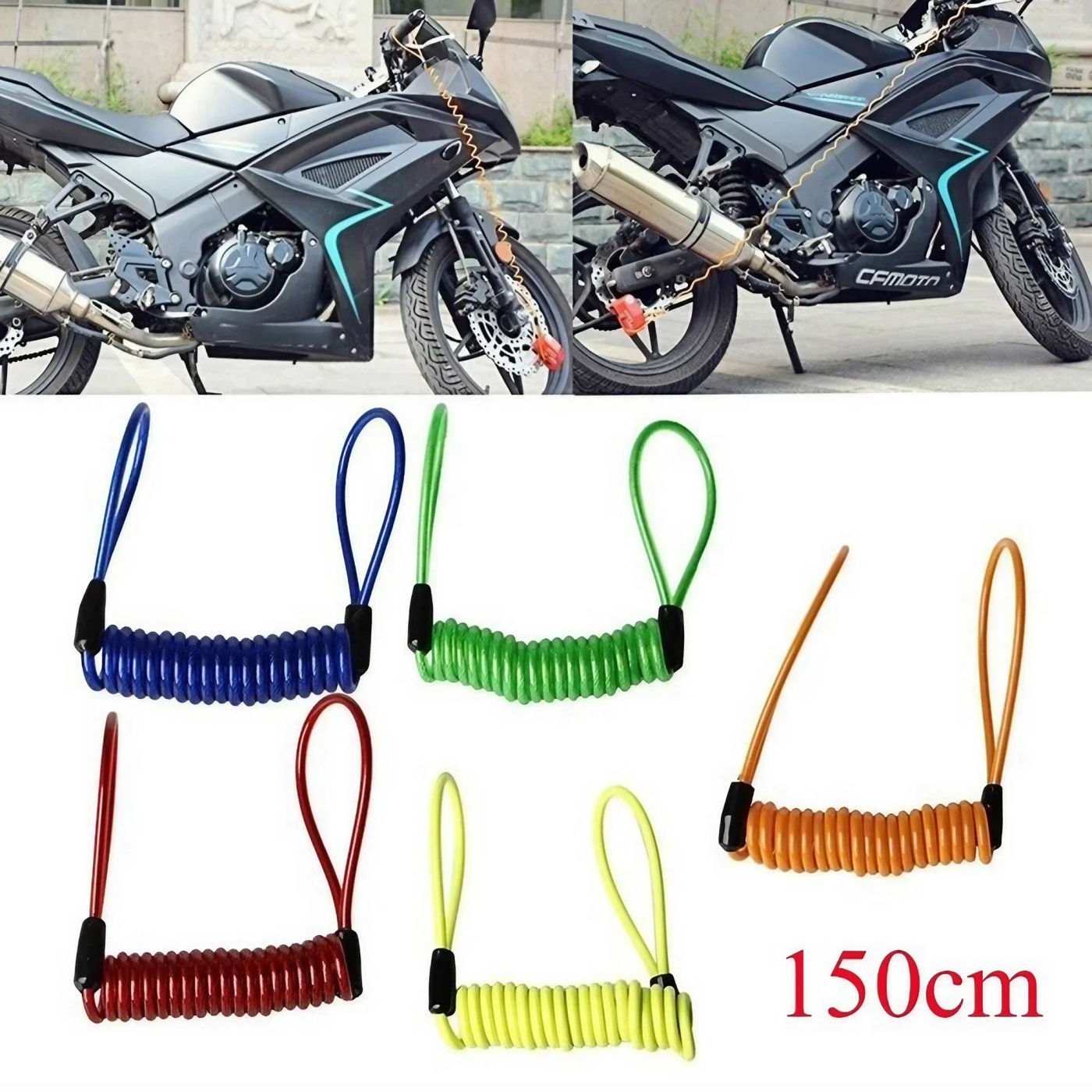 Description Picture 2 of item150cm Bicycle Security Cable Lock Anti-Theft Rope Alarm Lock for Bikes and Motorcycles Durable Protection