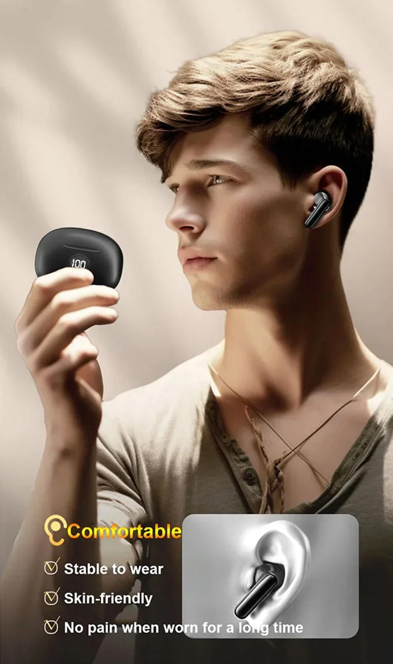 Description Picture 4 of itemOriginals Wireless Bluetooth Earphones TWS Headset Digital Display Earbuds ENC Noise Reduction Waterproof HD Mic For Smart Phone