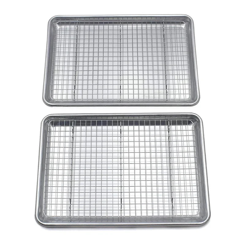Description Picture 5 of itemStainless Steel Baking Tray Removable Cake Grid Cooling Rack Kitchen Non-stick Pizza Barbecue Biscuit Shelf Bakeware Suit Tools