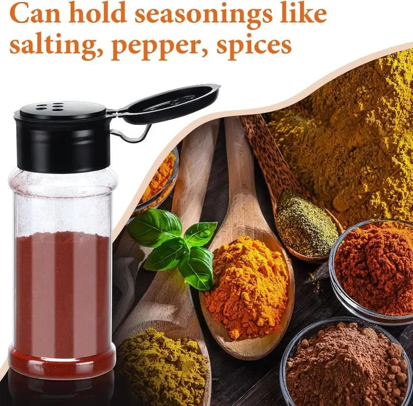 Description Picture 4 of itemClear Plastic Spice Bottle Kitchen Seasoning Containers Salt Pepper Shaker Jars  Barbecue Condiment Bottles Kitchen Gadgets
