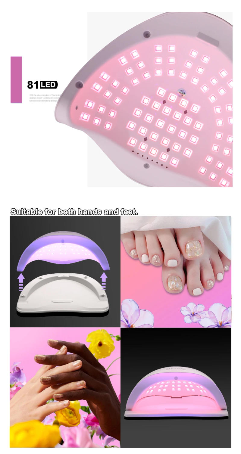 Description Picture 4 of item81 LEDs Professional Nail Dryer LED UV Lamp for Nails Gel Polish Dryer Light Nail Art Accessories Curing Gel Toe Nails