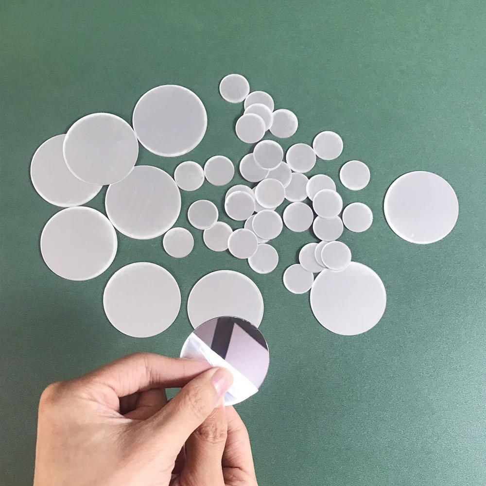 Description Picture 2 of item100pcs/lot 2/3/4cm Acrylic Mirror Surface Polka Dots Circle Wall Sticker Bedroom Wedding Decoration Poster Round Art Wall Decals