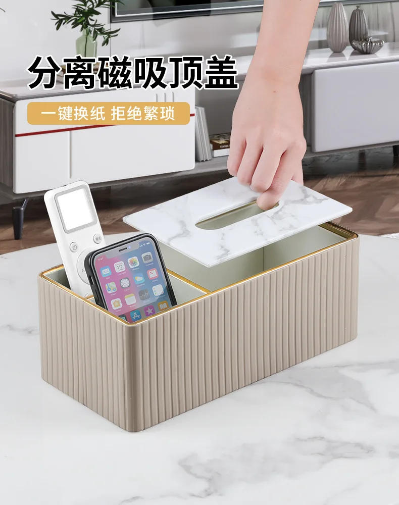 Description Picture 5 of itemLuxury Fashion Tissue Box Napkin Holder Hotel Restaurant Home Decorative Leather Tissue Box Napkin Pu Leather Marble Tissue Box