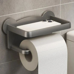 Toilet Paper Holder Stand Wall-Mounted Paper Dispenser Kitchen Bathroom Storage Rack For Tissue Boxes Shelf Phone Holde