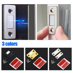 Magnetic Cabinet Catches Magnet Door Stops Ultra-Thin Invisible Anti-Rust Door Stops Doors Closer With Screw For Closet Cupboard