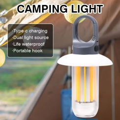 LED Camping Light  Mini Hanging Tent Lamp Portable Camping  Lamp Rechargeable Tent Light with Hook 5 Modes for Hiking Fishing