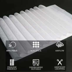 30X30cm 10Pcs Non-Stick Silicone Baking Mat Food Fruit Dehydrator Sheets Reusable Steamer Mesh Pad Oven Mats Kitchen Accessories