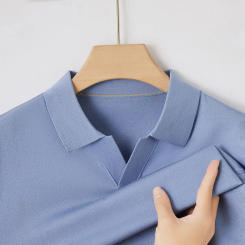 New Arrival Fashion Turn Down Collar Knitwear Summer 2024 Classic Solid Knit Polos Male Short Sleeve Thin Knit Tops