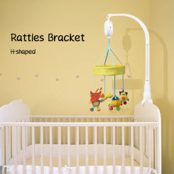 Baby Crib Hanging Rattle Toys Holder Arm Bracket Infant Mobile Bed Bell DIY Rotating Hanging Clip Holder Stroller Accessories