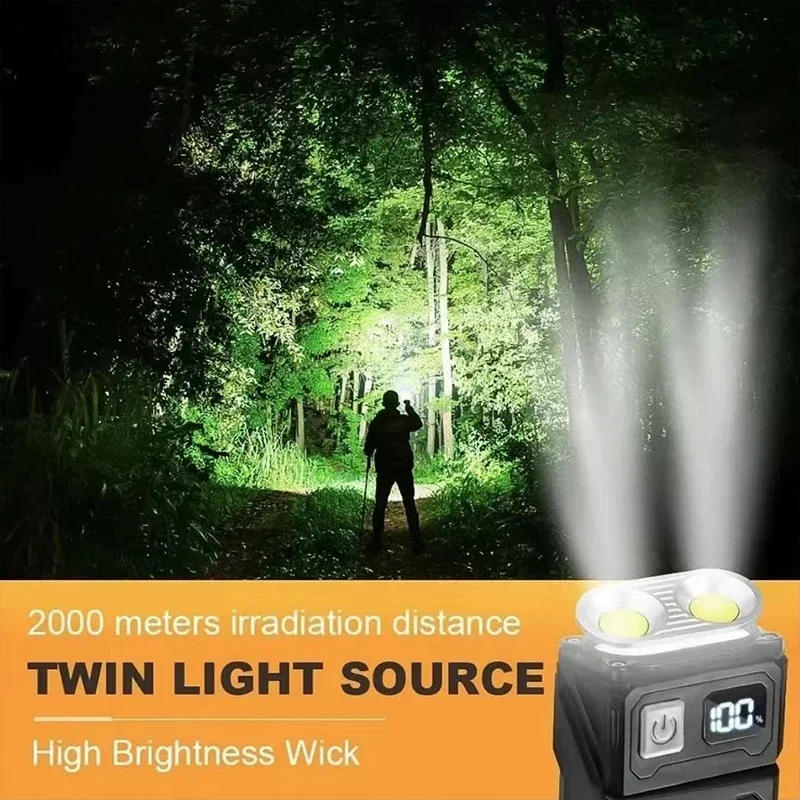 Description Picture 4 of itemMINI USB Rechargeable LED Flashlight Portable Tail magnet flashlight Super Bright Camping Lantern Side COB emergency light