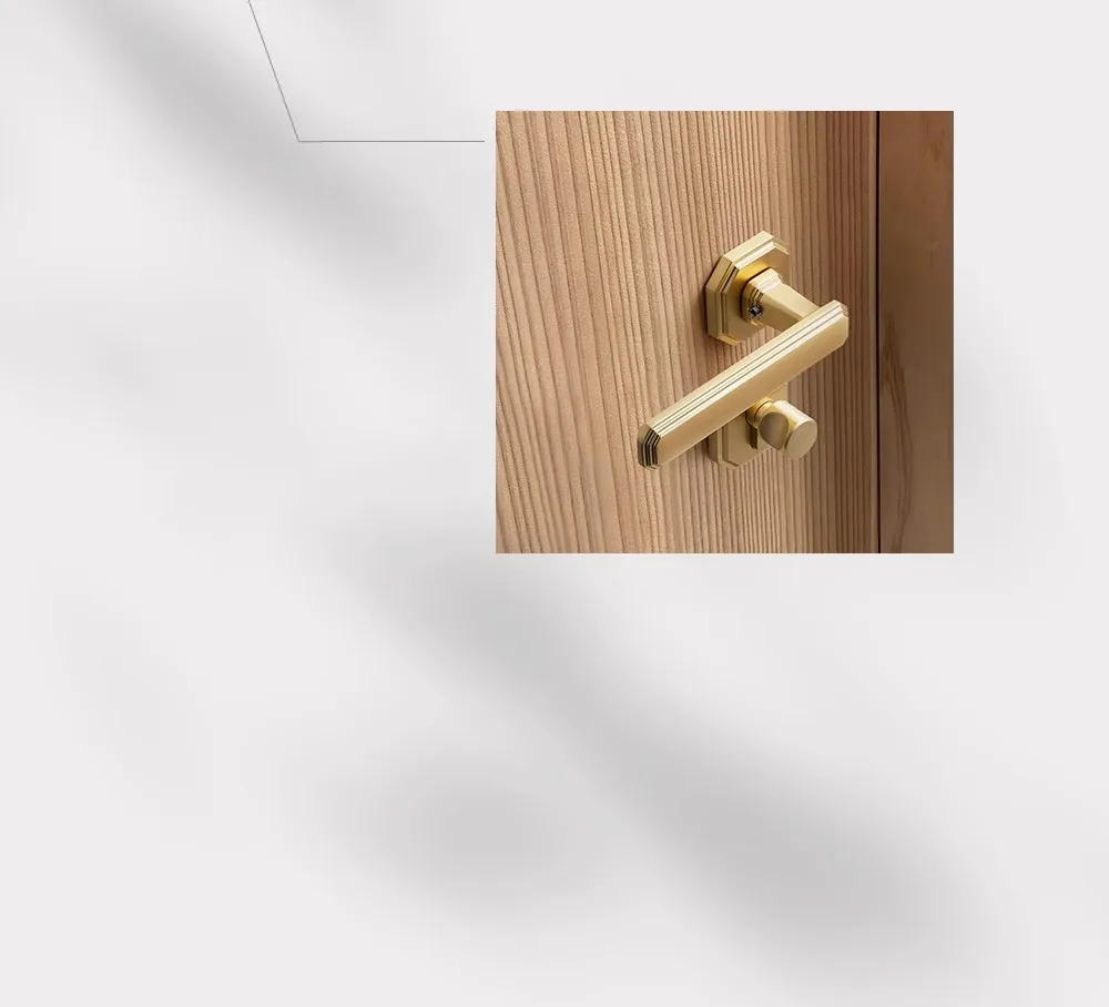 Description Picture 5 of itemGolden Bedroom Door Lock Double Handle Magnetic Lock Body Set Chinese Zinc Alloy Split Silent Security Door Lock with Key