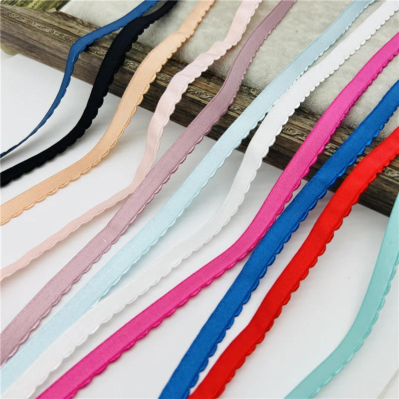 Description Picture 2 of item5yards 10mm Crescent Edge Elastic Lave Trim Elastic Spandex Band Tape Headband Tutu Dress DIY Sewing Craft Garment Accessory