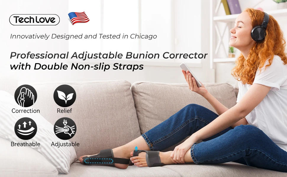 Description Picture 2 of itemTech Love Hallux Valgus Corrector Toe Straightener Best for Toe Alignment and Bunion Pain Relief Foot Care Tools